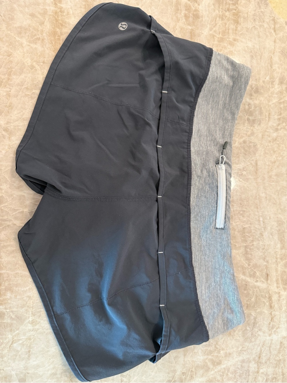 Lululemon Gray Athletic Shorts with Heathered Gray Waistband